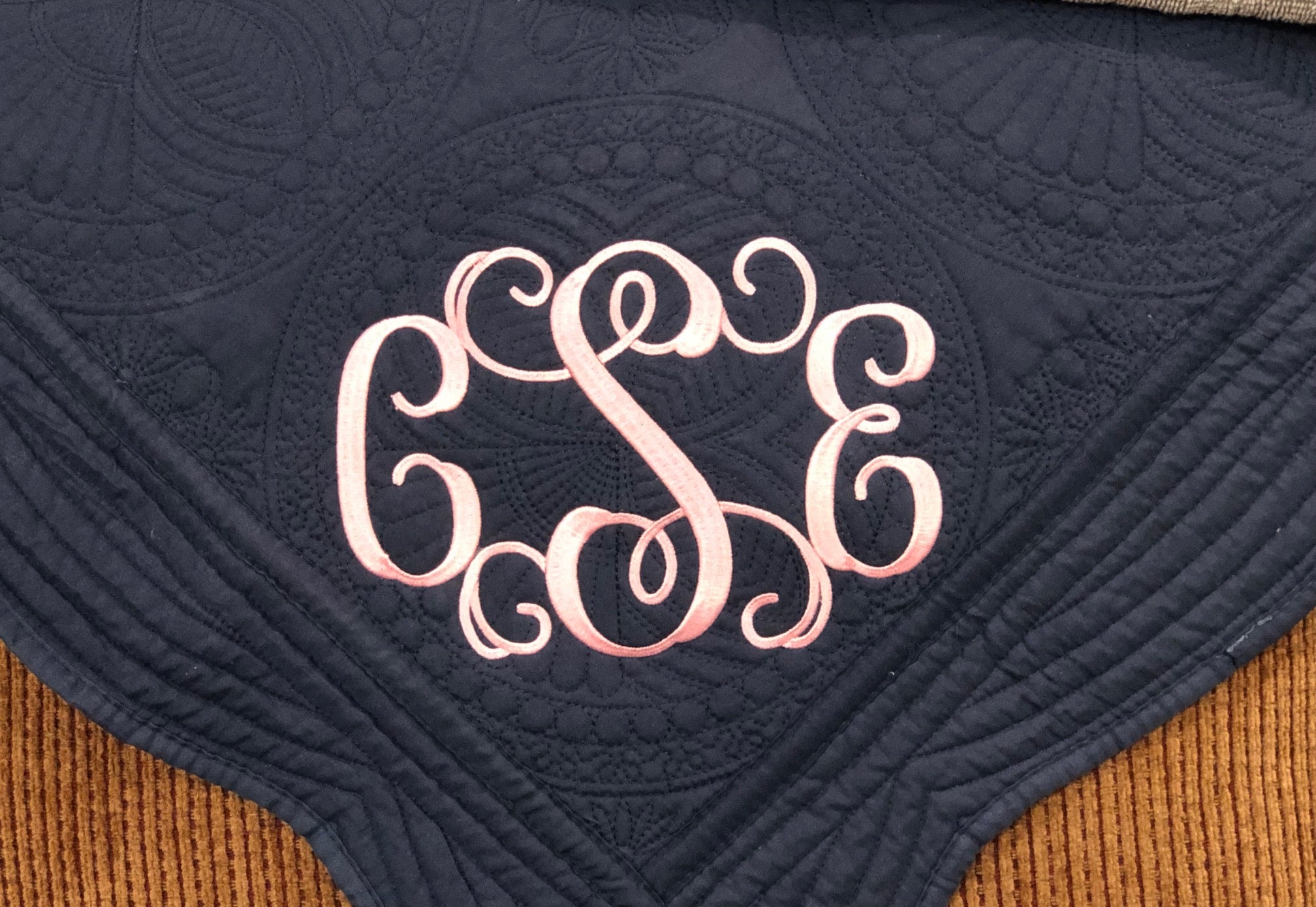 Heirloom baby quilt/throw quilt/lap quilt w/ 3 letter monogram