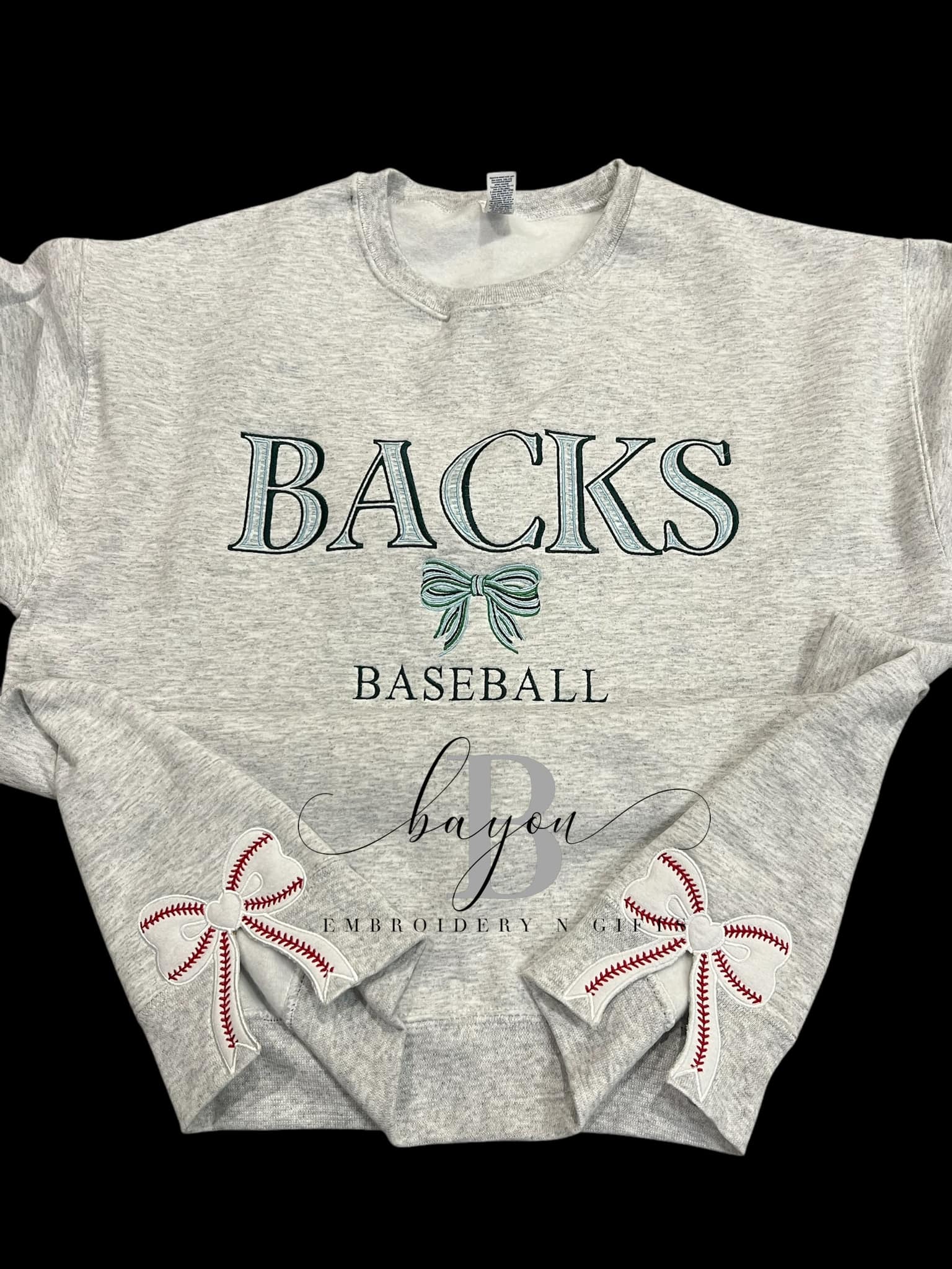 Leather "Backs" - side split bows- baseball- croquet bow