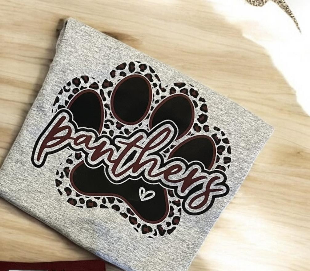 MHS PANTHERS PAWPRINT SPORT GRAY YOUTH OR ADULT