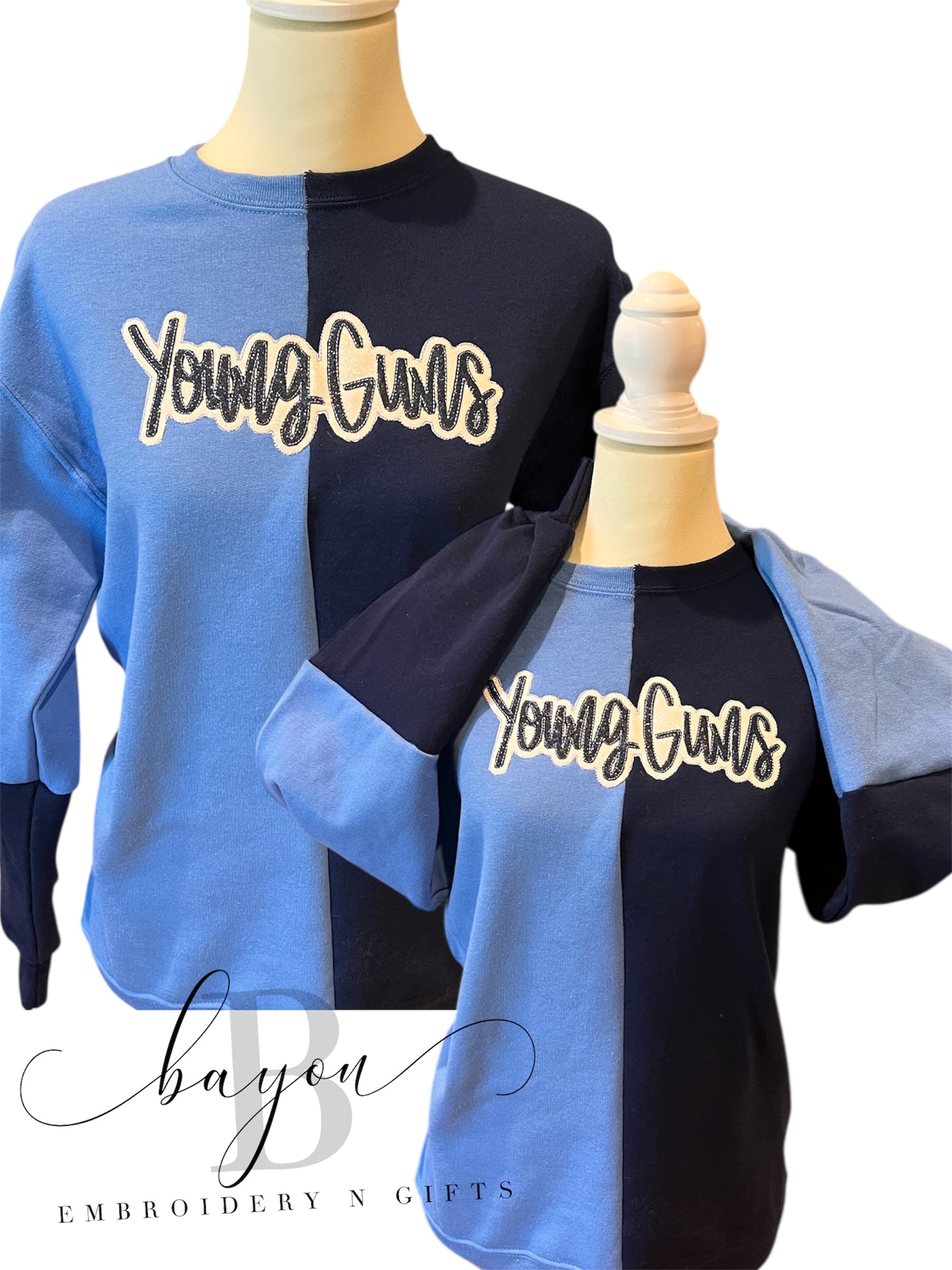 Color blocked sweat shirt with team name