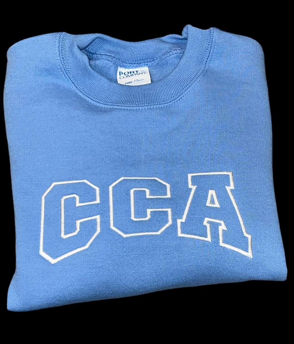 CCA embroidered, arched letters sweatshirt / hoodie YOUTH OR ADULT