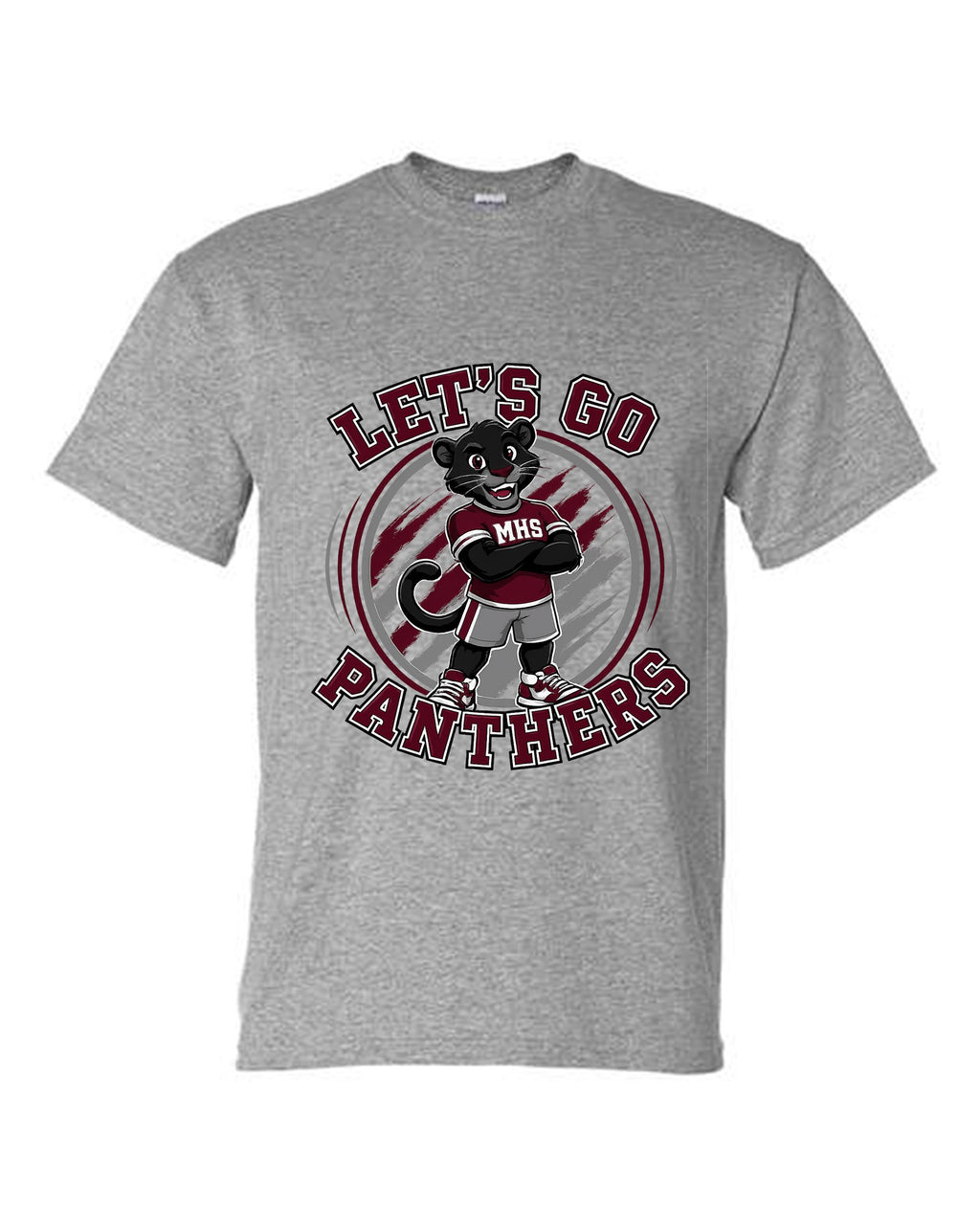 MHS SPIRIT PANTHERS LETS GO PANTHERS WITH MASCOT