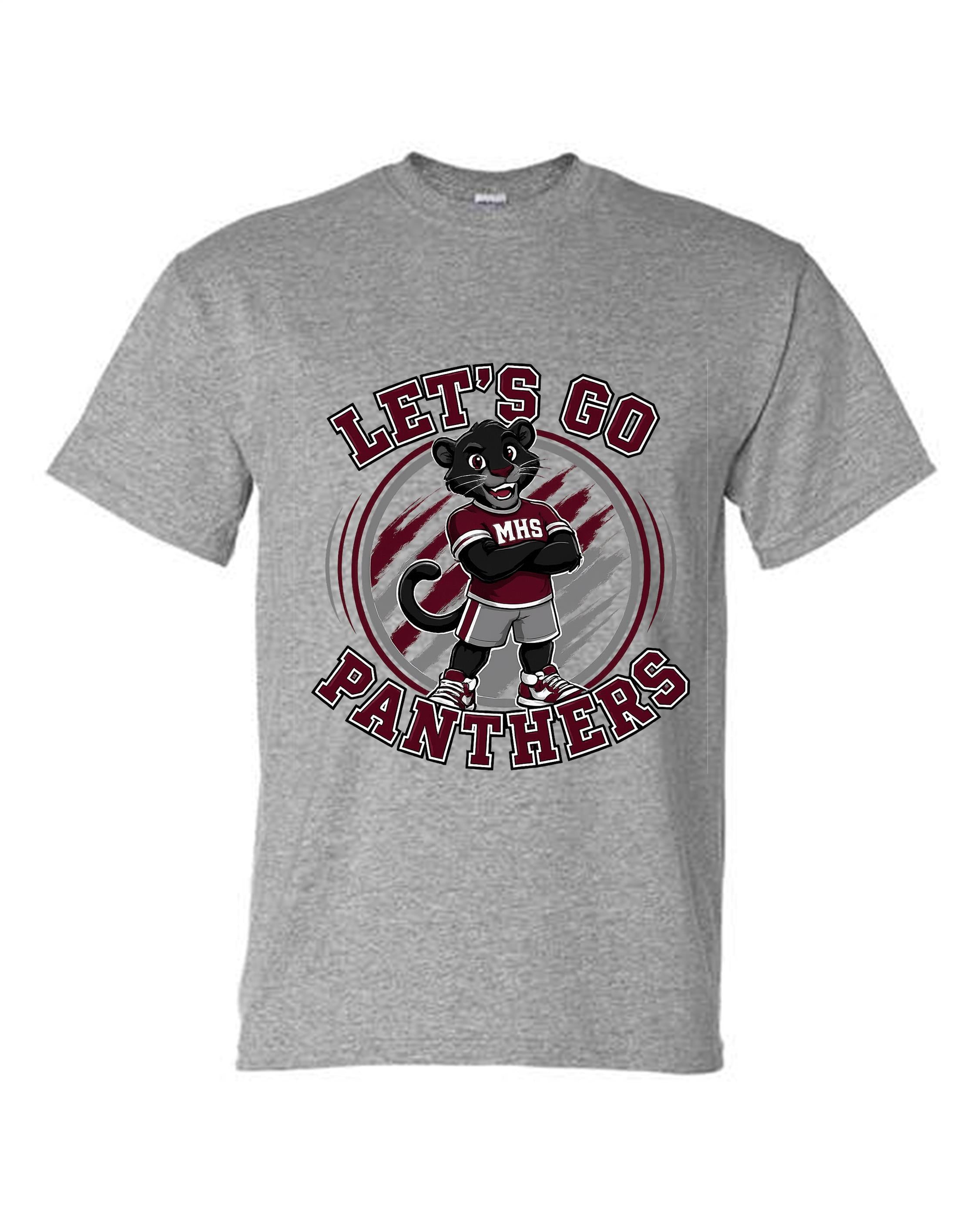 MHS SPIRIT PANTHERS LETS GO PANTHERS WITH MASCOT