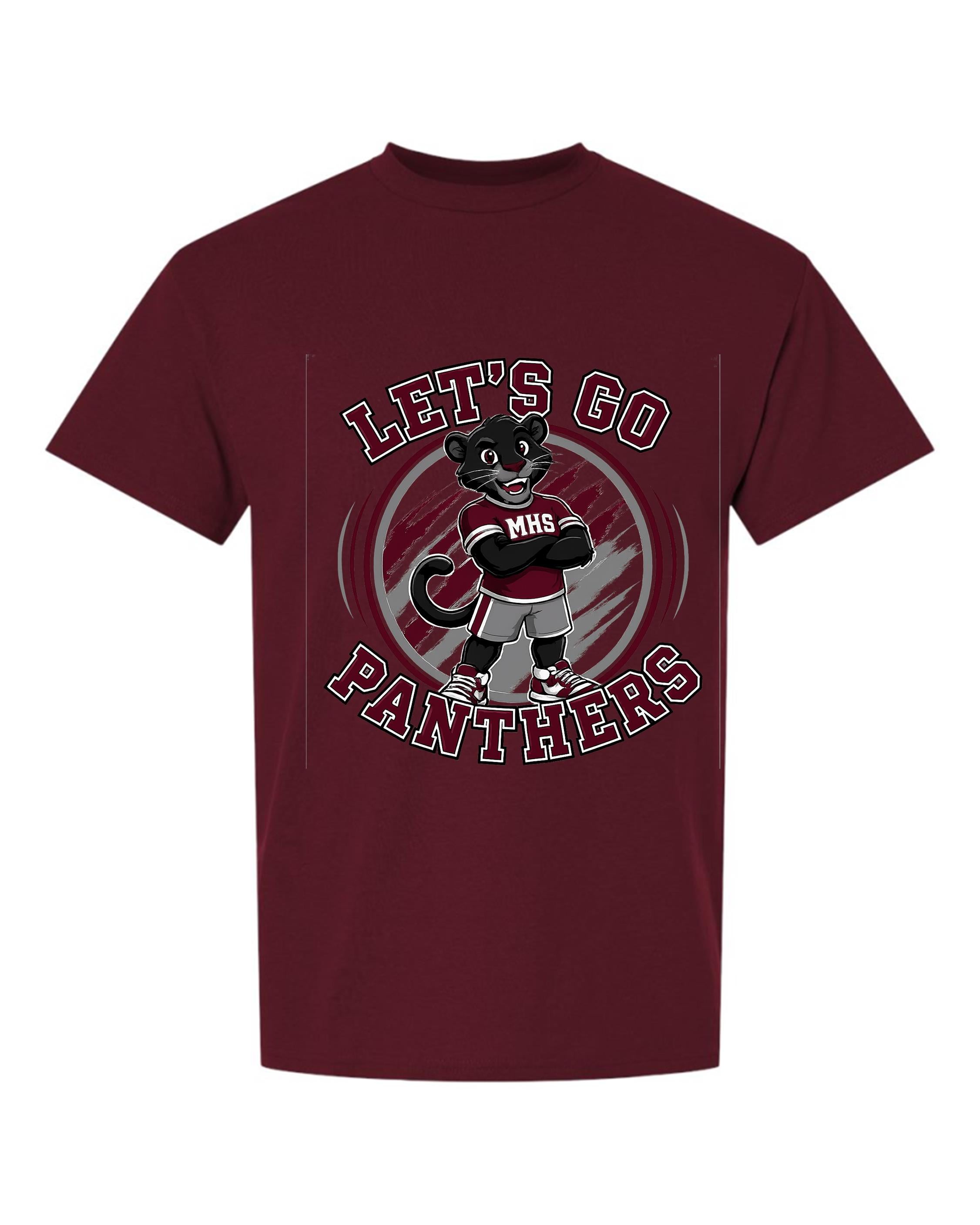 MHS SPIRIT PANTHERS LETS GO PANTHERS WITH MASCOT