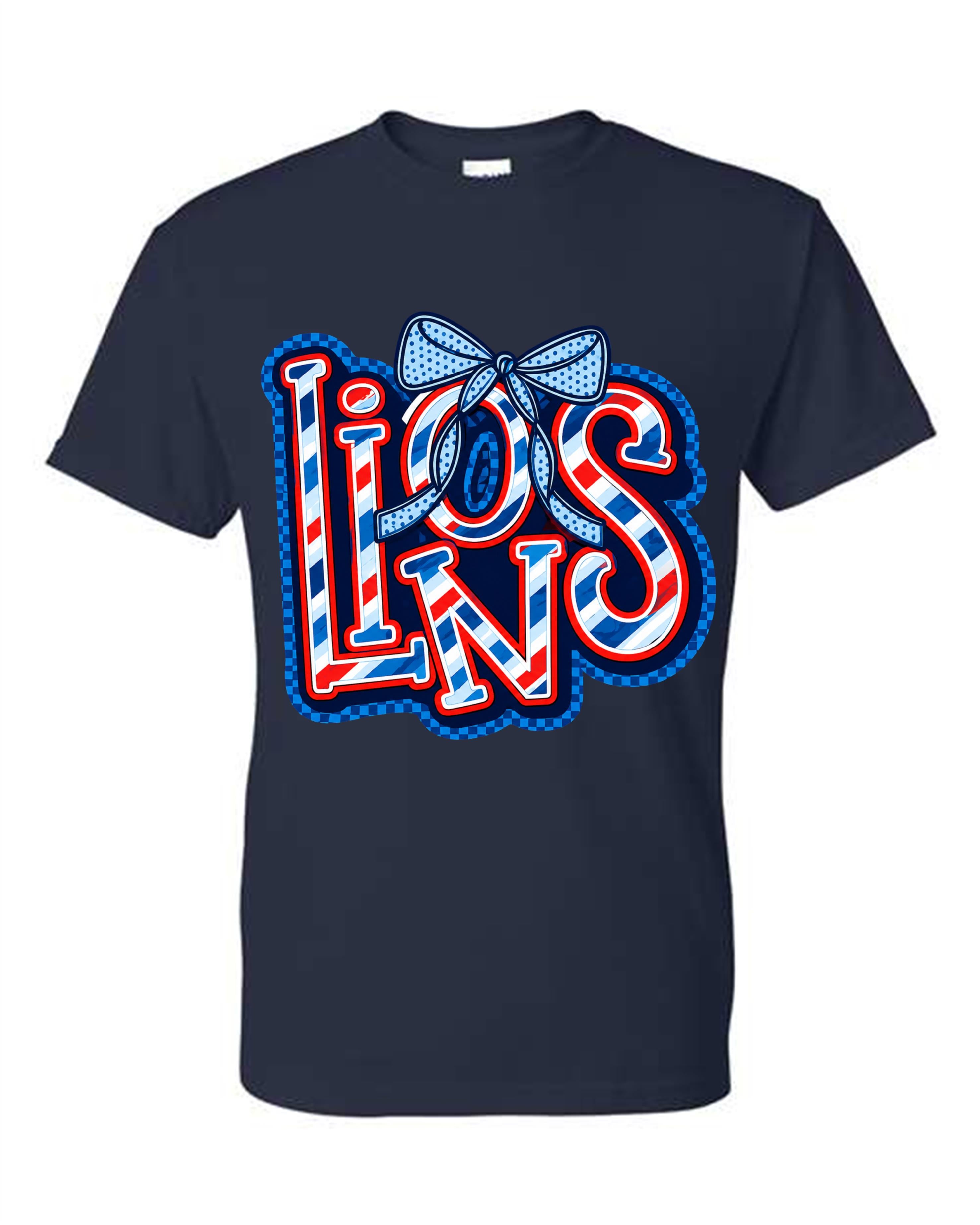 CCA LIONS COLOR SKETCHED WORD WITH BOW