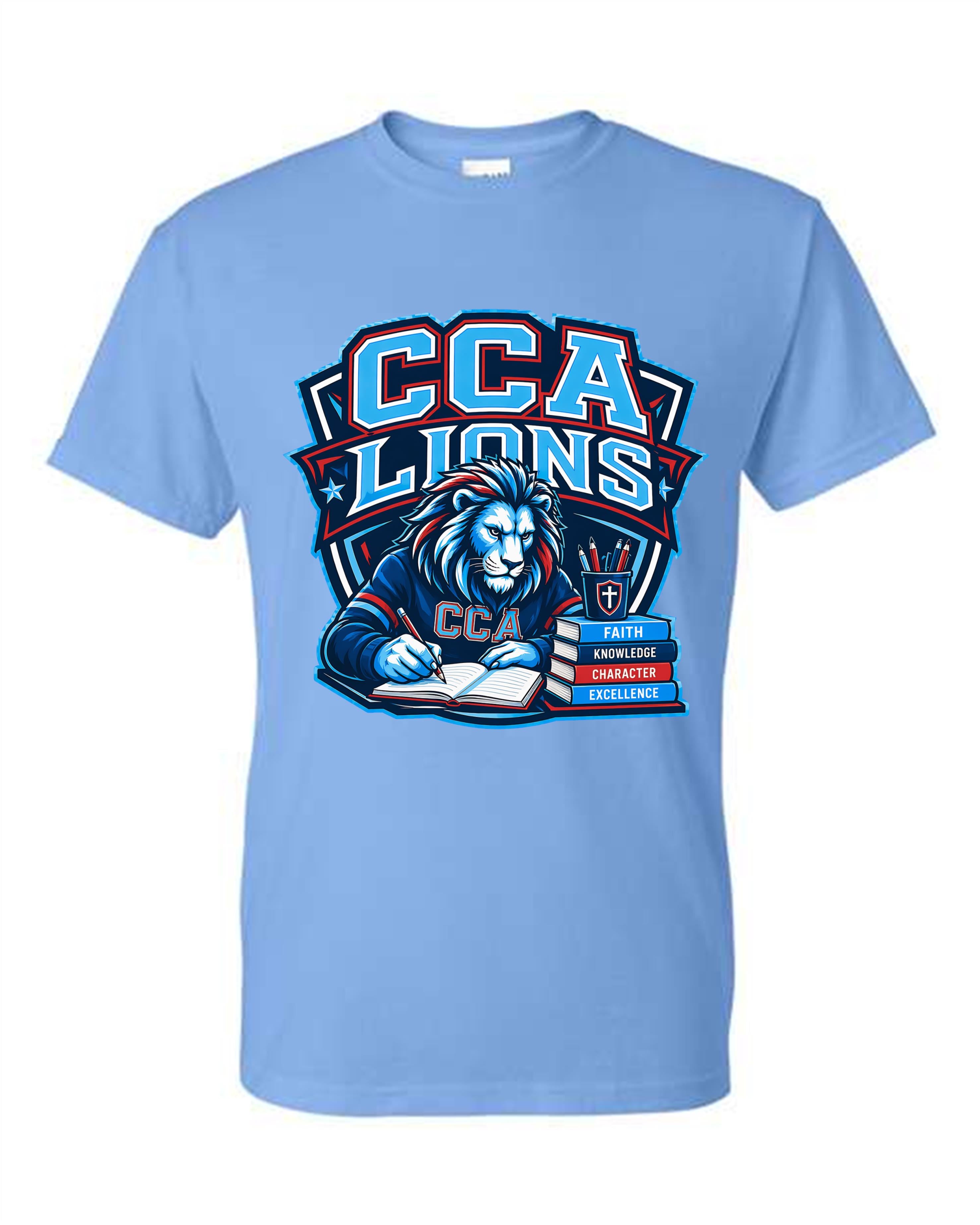 CCA CORNERSTONE LIONS  A Lion doing School Work Design #D