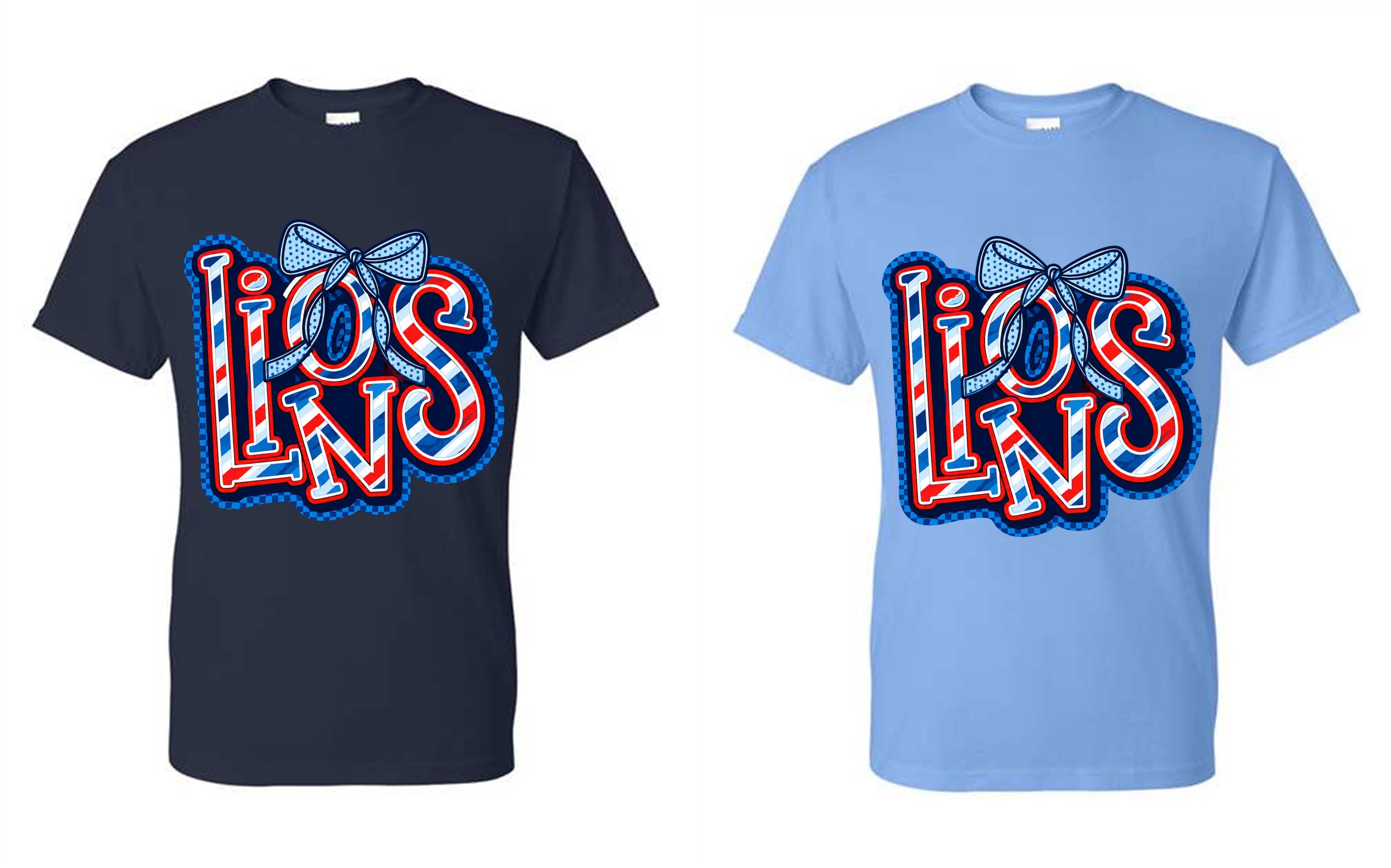 CCA LIONS COLOR SKETCHED WORD WITH BOW