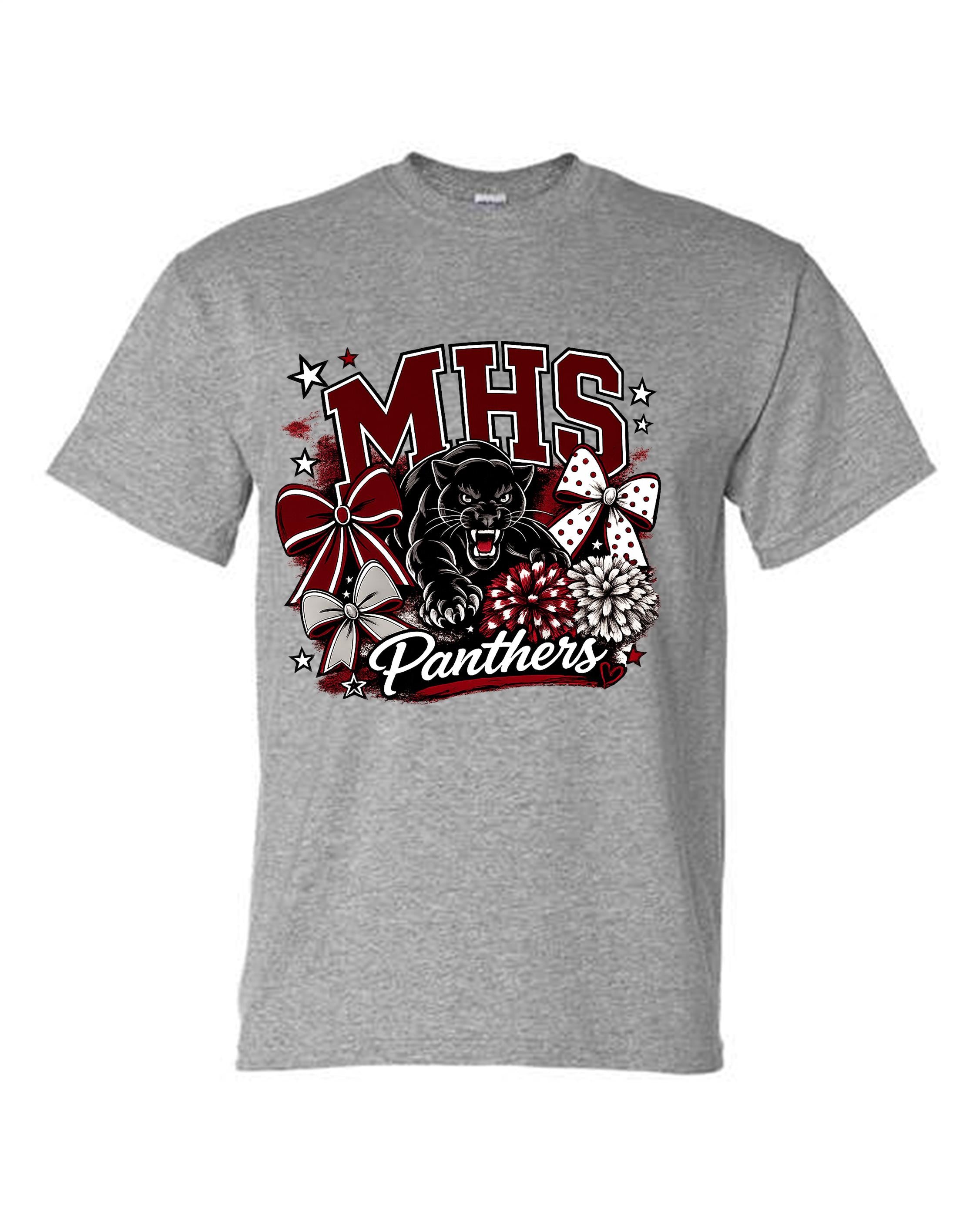 MHS SPIRIT PANTHERS POM POMS AND BOWS Design E