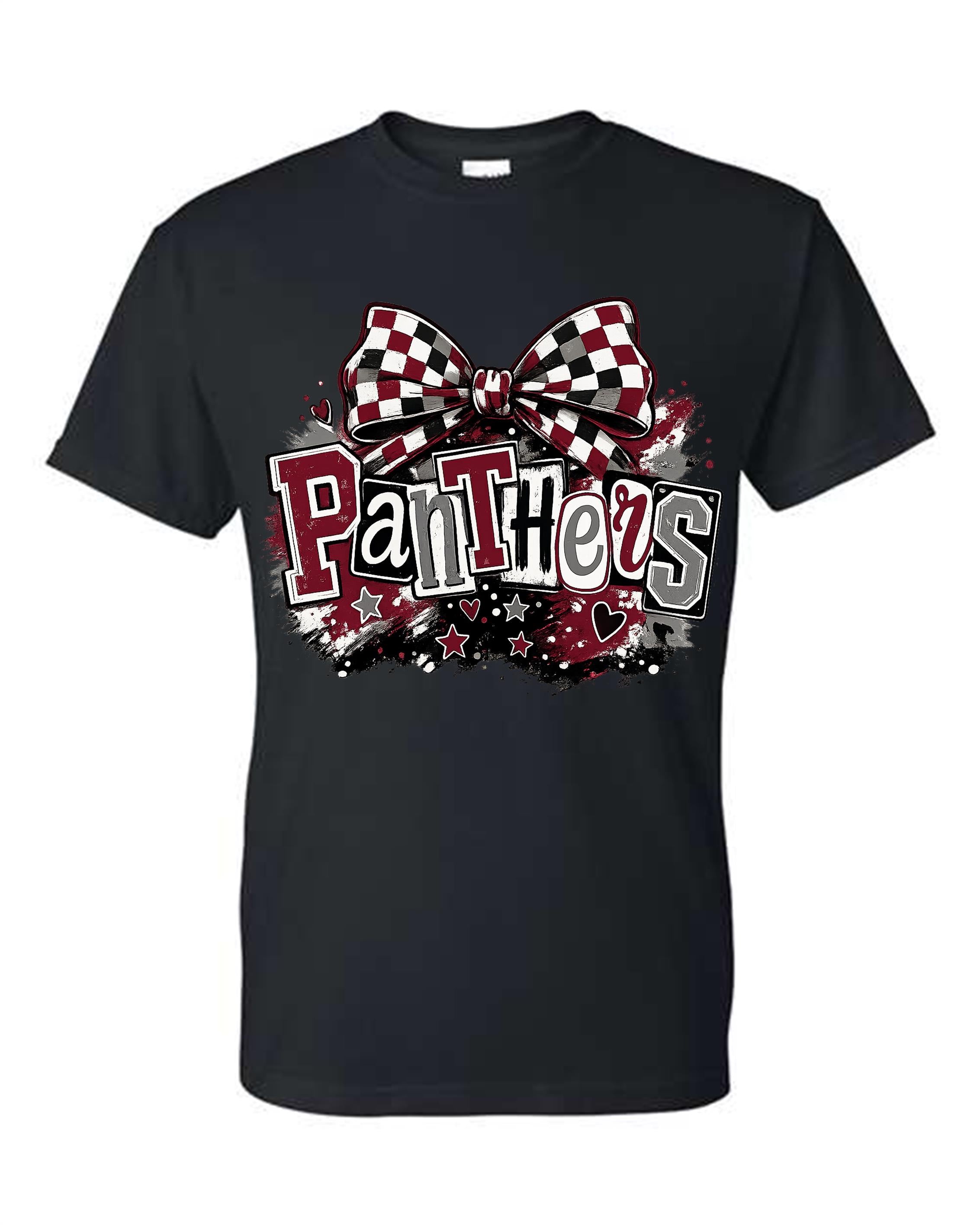 MHS SPIRIT PANTHERS CHECKERED BOW CONFETTI Bow Design B