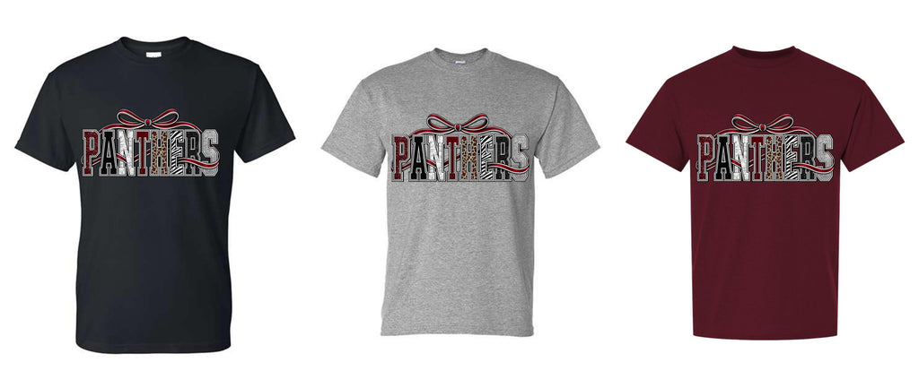 MHS SPIRIT PANTHERS WORD WITH BOW INTERTWINED Bow Design A