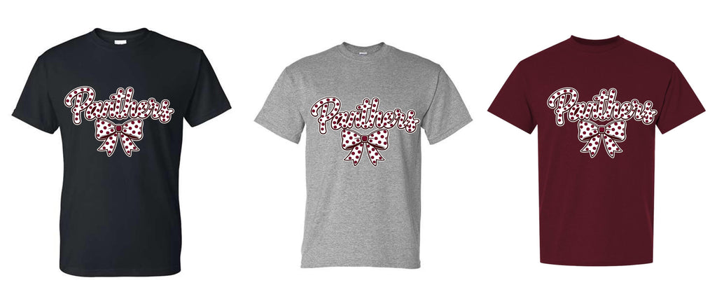 MHS SPIRIT SHIRTS PANTHERS POLKA DOT BOW **