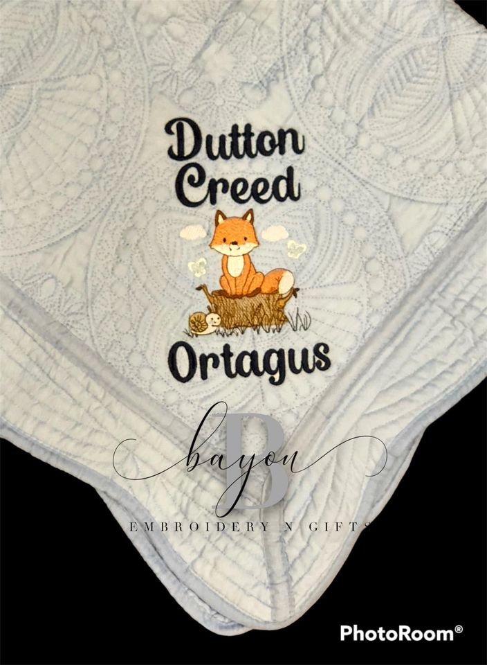 Heirloom baby quilt/throw quilt/lap quilt w/ 3 letter monogram