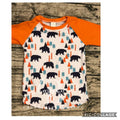 Bear in Forest print 3/4 sleeve raglan