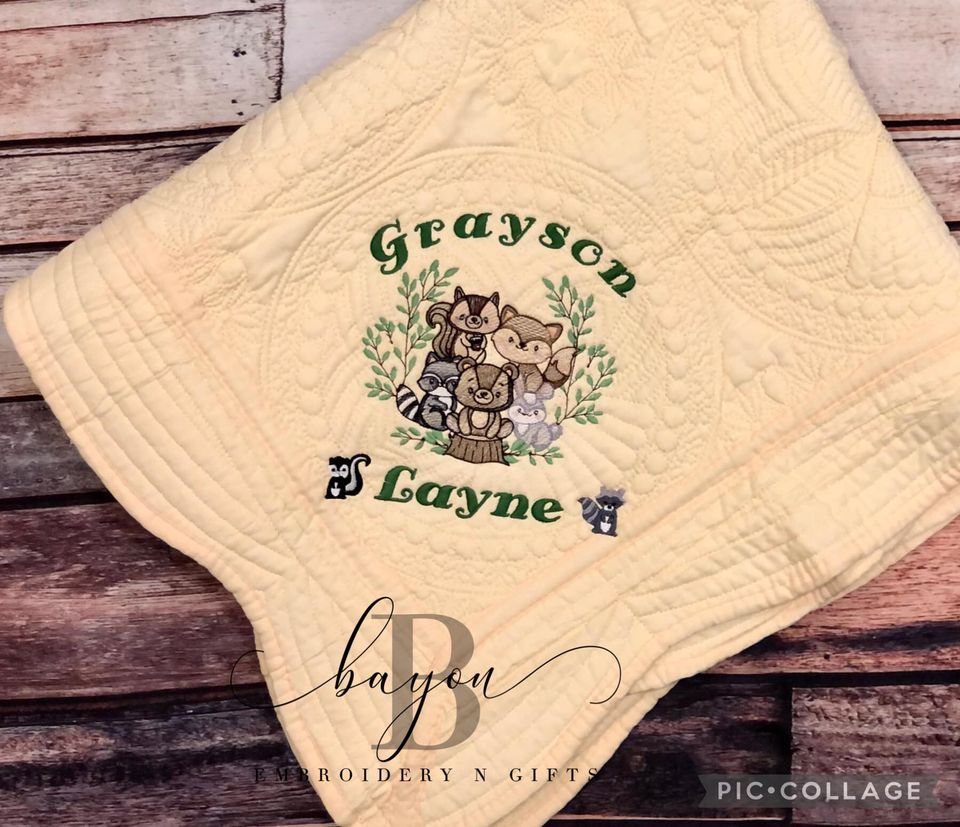 Heirloom baby quilt/throw quilt/lap quilt w/ Bible Verse