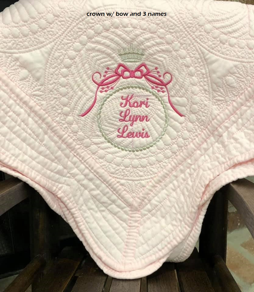 Heirloom baby quilt/throw quilt/lap quilt