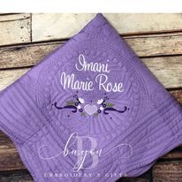 Heirloom baby quilt/throw quilt/lap quilt w/ 3 letter monogram