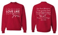 Love Like Jesus front & back religious shirt