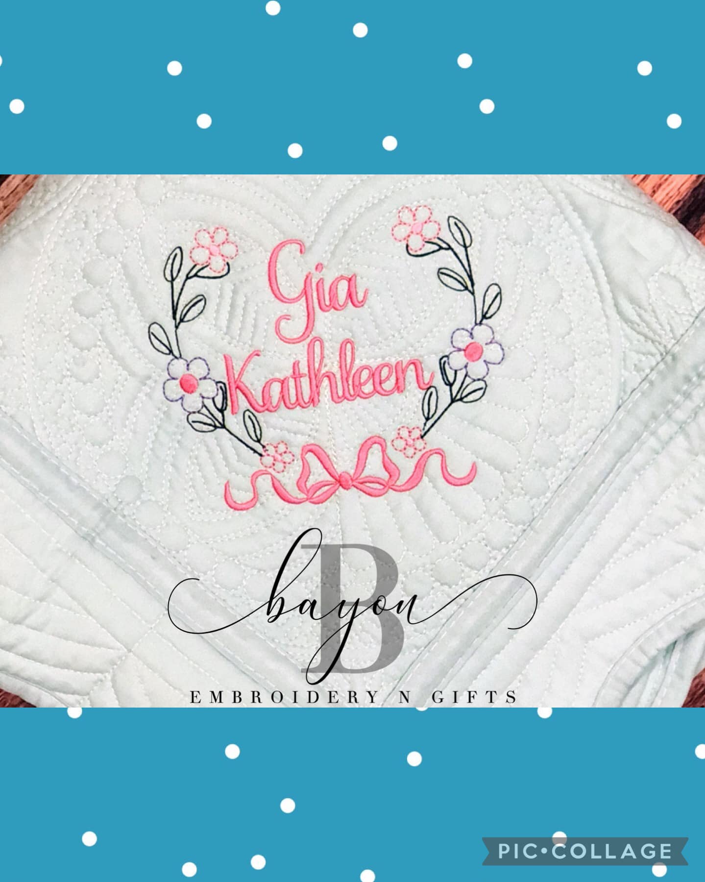 Heirloom baby quilt/throw quilt/lap quilt w/ Bible Verse