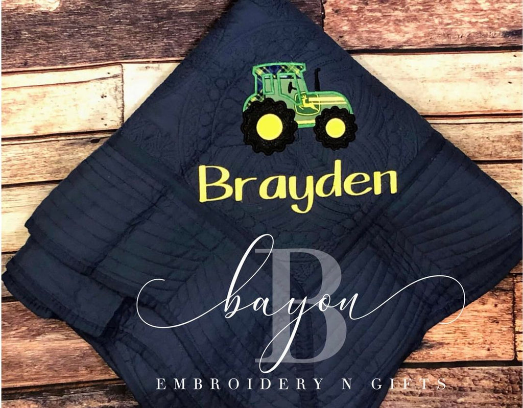 Heirloom baby quilt/throw quilt/lap quilt w/ 3 letter monogram