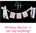 Birthday Banner embroidered