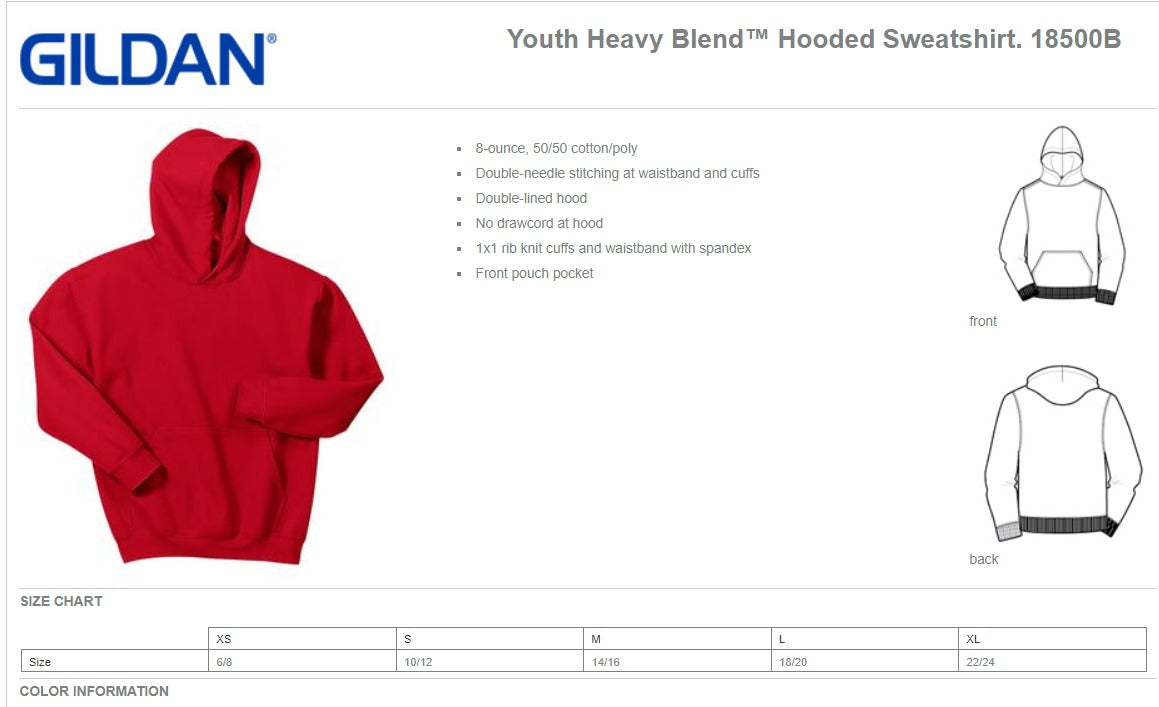 CCA  Left chest logo Youth or Adult Sweatshirt or Hoodie
